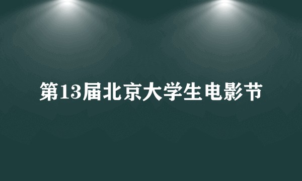 第13届北京大学生电影节
