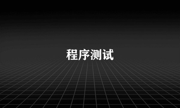 程序测试