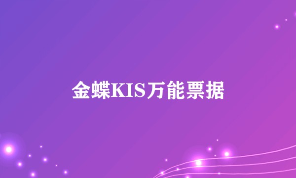 金蝶KIS万能票据
