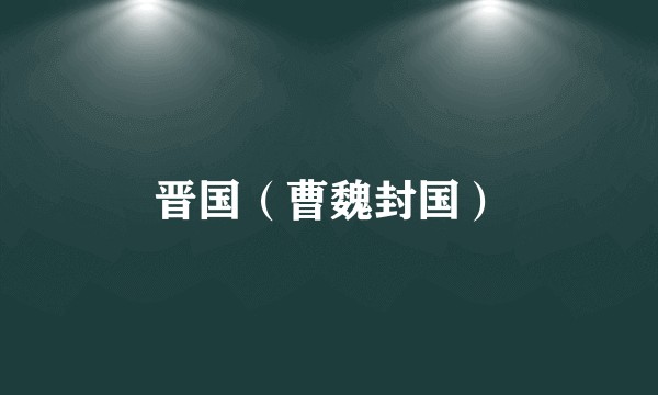 晋国（曹魏封国）
