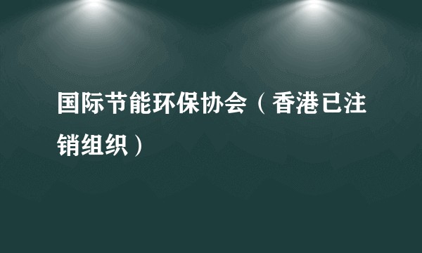 国际节能环保协会（香港已注销组织）