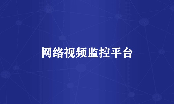 网络视频监控平台