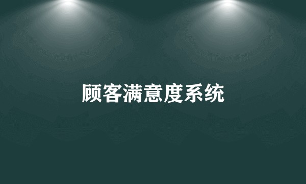 顾客满意度系统