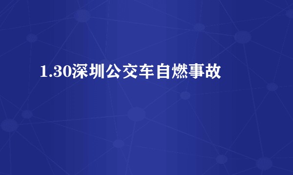 1.30深圳公交车自燃事故