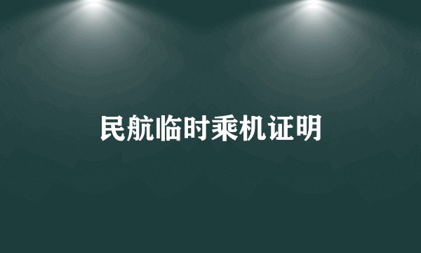 民航临时乘机证明