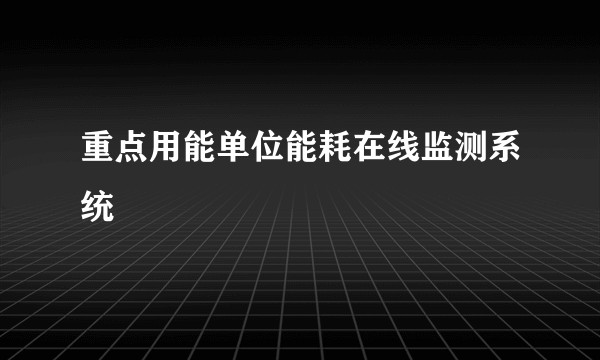 重点用能单位能耗在线监测系统