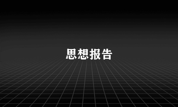 思想报告