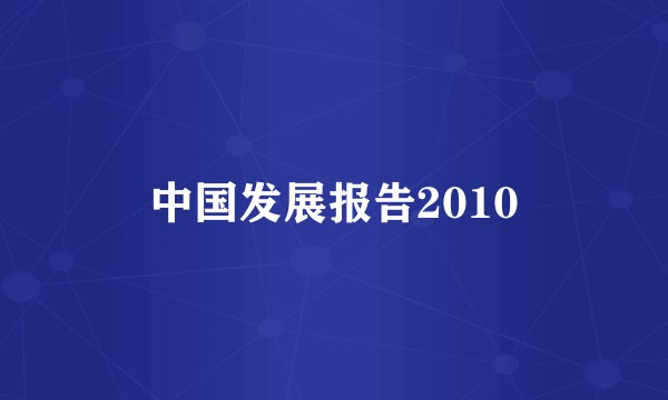 中国发展报告2010
