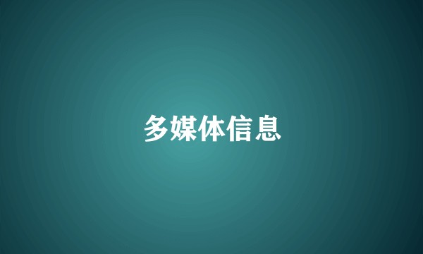 多媒体信息