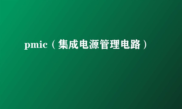 pmic（集成电源管理电路）