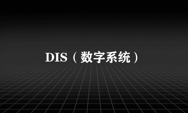 DIS（数字系统）