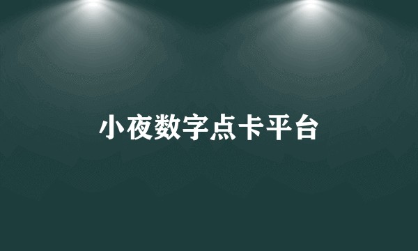 小夜数字点卡平台