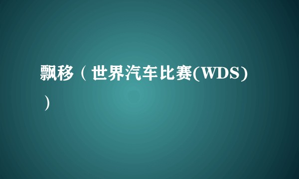 飘移(世界汽车比赛(WDS))