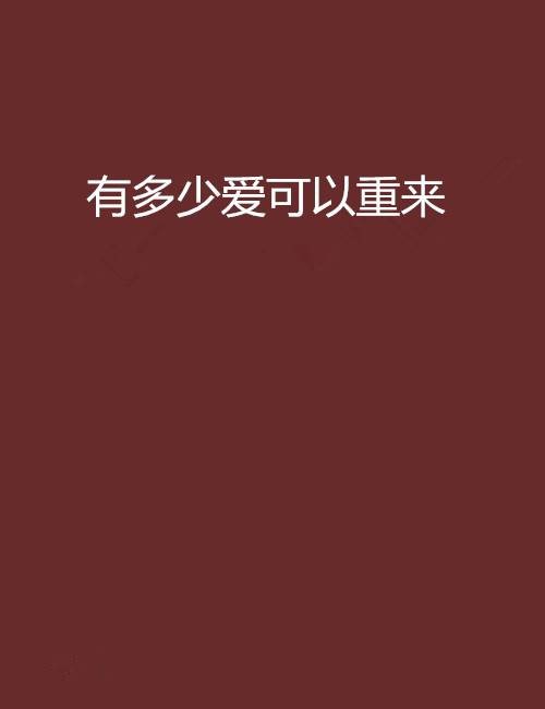 有多少爱可以重来(梁华所著小说)