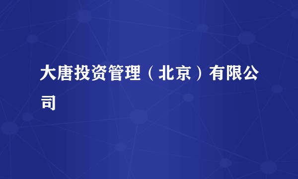 大唐投资管理（北京）有限公司