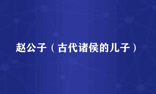 赵公子（古代诸侯的儿子）