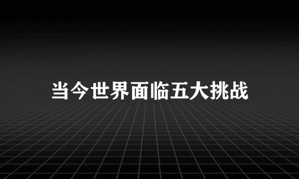 当今世界面临五大挑战