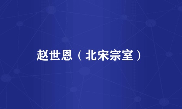 赵世恩（北宋宗室）