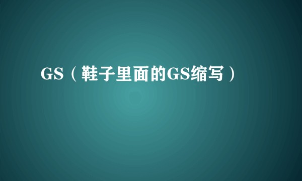 GS（鞋子里面的GS缩写）