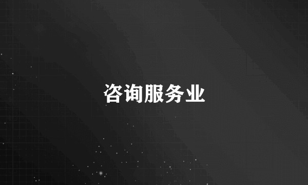 咨询服务业