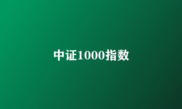 中证1000指数