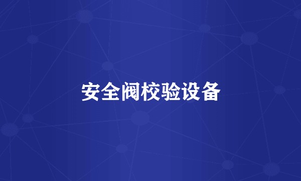 安全阀校验设备