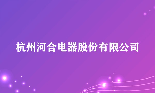 杭州河合电器股份有限公司