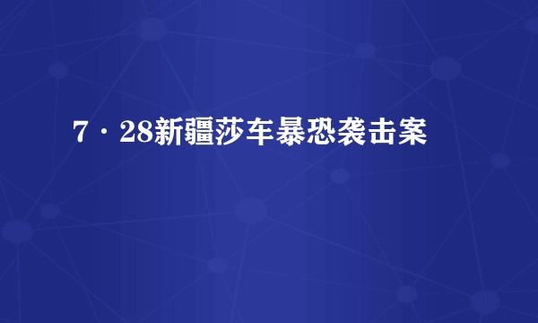 7·28新疆莎车暴恐袭击案