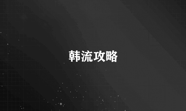 韩流攻略