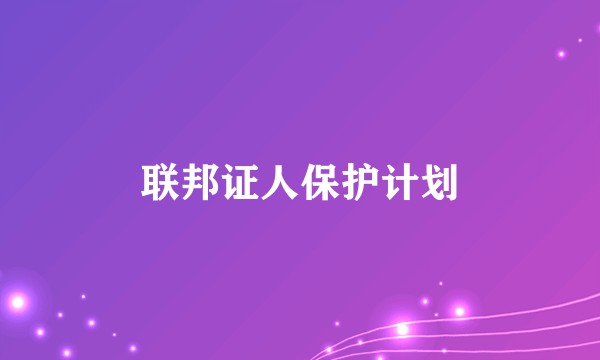 联邦证人保护计划