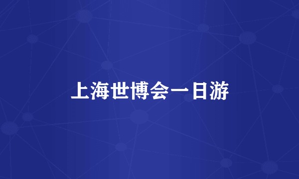 上海世博会一日游