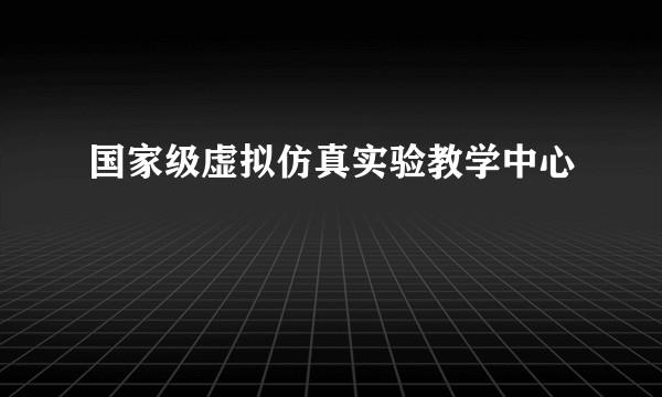 国家级虚拟仿真实验教学中心