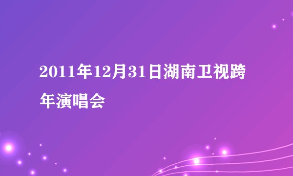 2011年12月31日湖南卫视跨年演唱会
