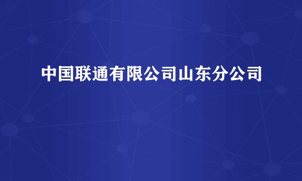 中国联通有限公司山东分公司