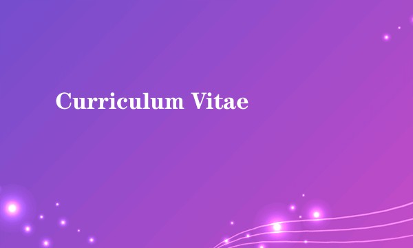 Curriculum Vitae