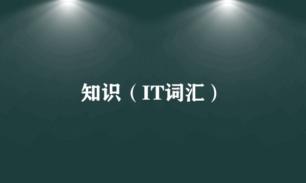 知识（IT词汇）