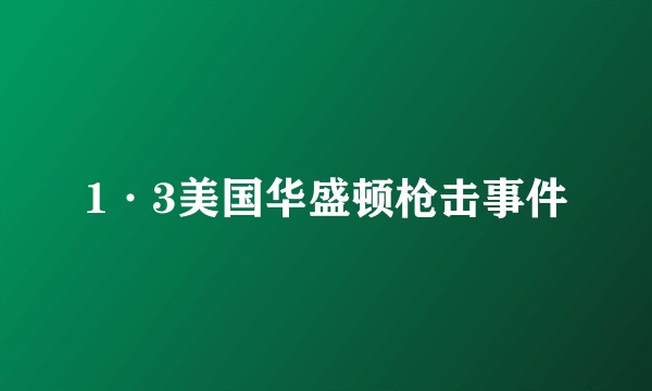 1·3美国华盛顿枪击事件
