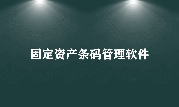 固定资产条码管理软件