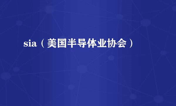 sia（美国半导体业协会）