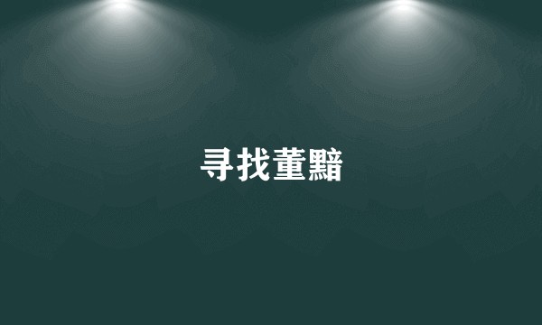 寻找董黯