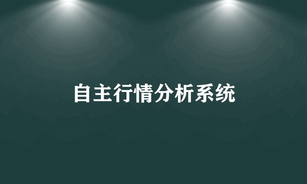 自主行情分析系统