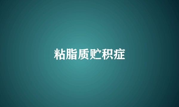 粘脂质贮积症