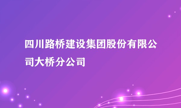 四川路桥建设集团股份有限公司大桥分公司