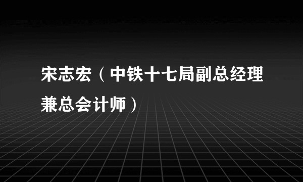 宋志宏（中铁十七局副总经理兼总会计师）