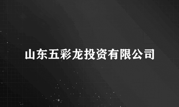 山东五彩龙投资有限公司