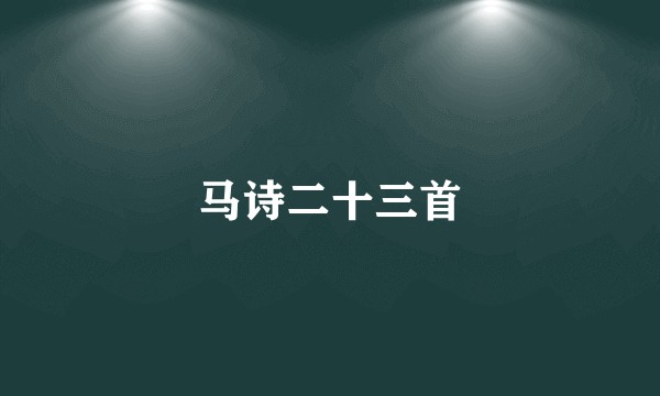 马诗二十三首