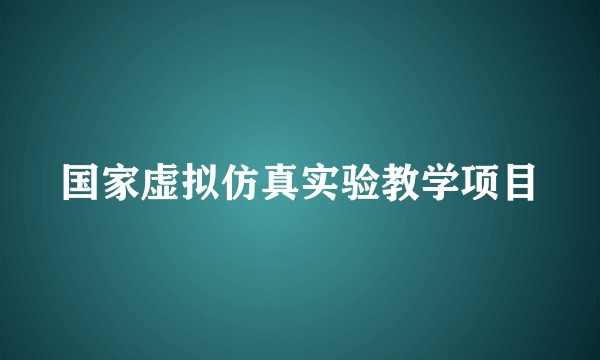 国家虚拟仿真实验教学项目