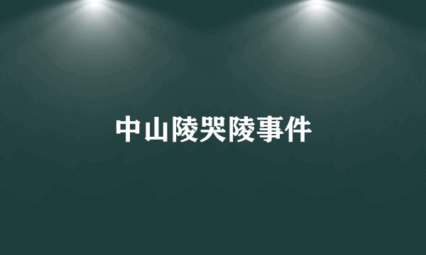 中山陵哭陵事件