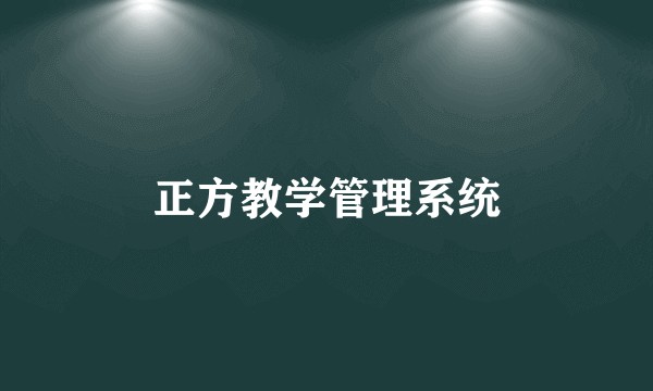 正方教学管理系统