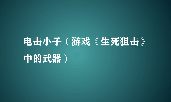 电击小子（游戏《生死狙击》中的武器）